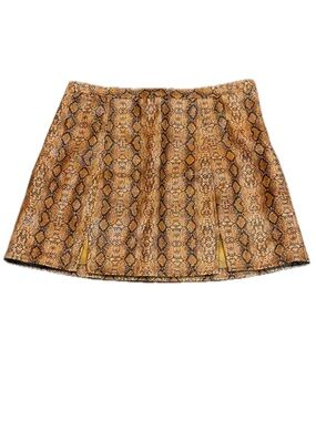 Size Large URBAN OUTFITTERS Snake-Print Mini Skirt in Brown